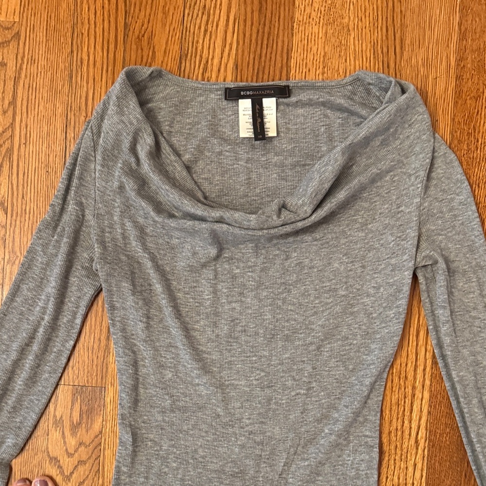 BCBGMaxAzria Heather Gray Long Sleeve Dress - Picture 3 of 5